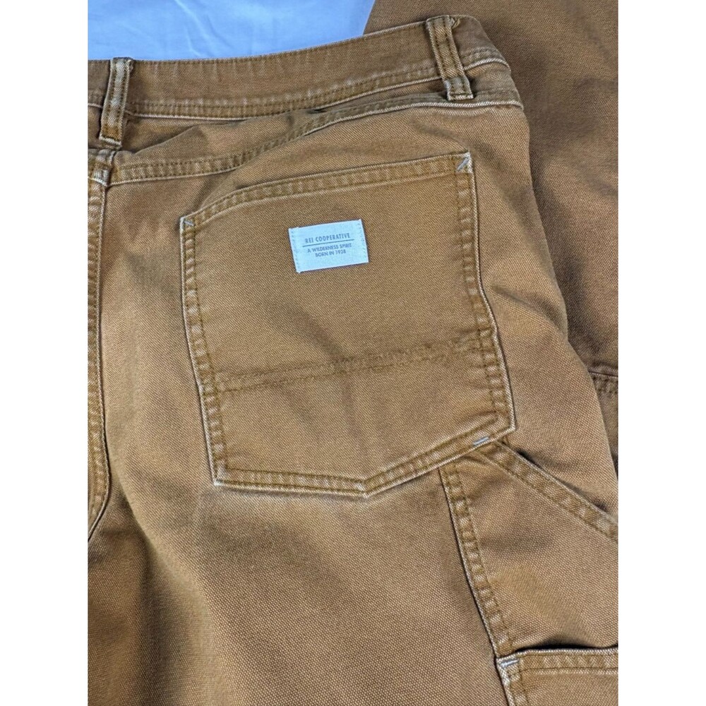 REI Co-op Trailsmith Double Knee Pants 34x32 Brown Canvas Utility Workwear - Picture 7 of 15
